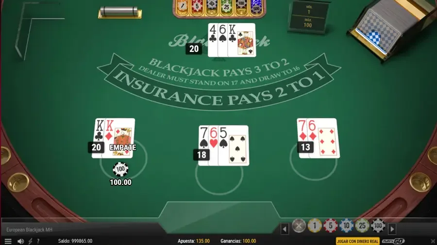 Blackjack en vivo en Inkabet
